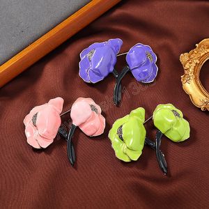 Charmosa simples flores elegantes broches pinos para mulheres acessórios de roupas de roupas de festas no escritório de casamento pino de broche presentes