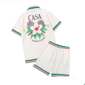 Męskie koszulki Casablanc 2022 Surfing leniwy wiatr jedwabna satynowa koszula z długim rękawem męskie i damskie szorty