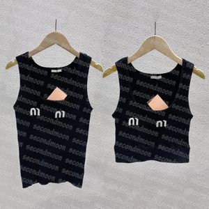 Women Knitted Tee Sexy Crop Top Sport Knits Vest Letter Jacquard Luxury Tops Breathable T Shirt for Woman