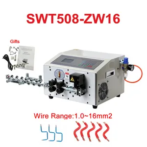 650W 4ローラーコンピューター自動ワイヤストリッピングベンディングマシンSWT508-ZW16電気ワイヤー曲げパイプ油圧1-16mm2