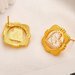 18K Gold Splated Luksusowe projektanci marki podwójne litery Stud Clip Sain Cukier