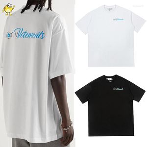 T-shirt da uomo T-shirt da uomo Oversize Moda Primavera Estate Uomo Donna Nero Bianco Manica corta Blu Lettera Logo Tees