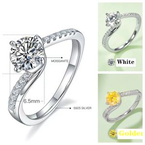 Moda de luxo amor banda anel designer anéis para casal prata esterlina novo estilo anéis moissanite personalizado feminino anel torção braço abraço felicidade m36a