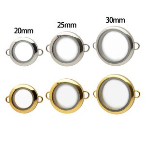 1pc 20mm 25mm 30mm 30mm Paslanmaz Çelik Yüzer Cam Cam Bellek Büküm Mühendisi Gümüş Altın Renk Bileklik mücevher yapımı