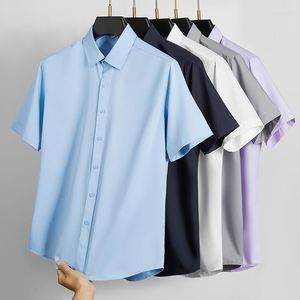 Men's Dress Shirts Business Casual Modal Short-sleeved Shirt Men's Thin High-end Formal Solid Color Classic Half-sleeved Male