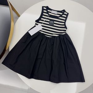 Girls Dress Girl Clothes Girl's kjol Baby Clothes Lapel Sleeveless Pure Cotton Design Summer Fasion Dresses Luxury Brand Size 90-140