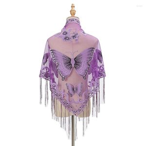 Scarves Transparent Muslim Hijab Scarf Fringed Lace Triangle Women Embroidery Hollow Out Tassel Shawls Sunscreen Head Wrap