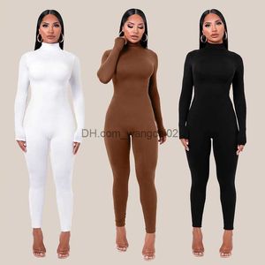 Kobiety Jumpsuits Rompers Kobiet Jesień i Zima nowe stałe kolory ciasne spodnie kombinezon fitness dla dzieci T230525