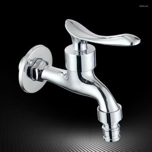 Küchenarmaturen G1/2 Kreativer Griff Wandmontierte Installation Schnell öffnender Wasserhahn Messing Einzelkaltwaschmaschine Außenhahn