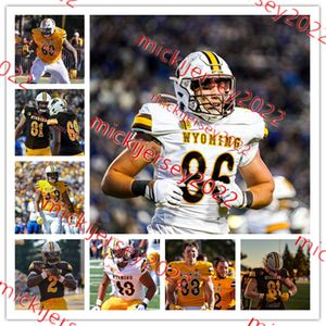 Wyoming Cowboys Football Jersey Eric Abojei Caden Becker Custom costura masculino 2 Titus Swen 44 Micah Young 7 D.Q.James 15 TJ Urban 86 Nick Miles Wyoming Jerseys