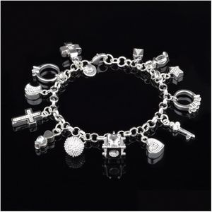 Charm armband kvinnor armband kvinnor kvinna sier pläterade armband armband smycken smycken smycken smycken grossist droppleverans dhsa5