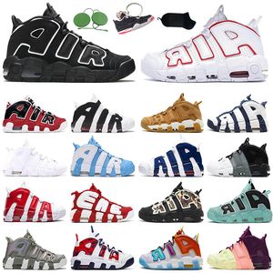 designer shoes Fashion Uptempos Pippen Mens Womens Basketball Shoes Atlanta Peace Love Gym Red White Aqua Gum Island Green Mens Trainers Designer Sports Sneakers