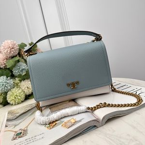 Torba łańcuchowa Kobiety Crossbody Messenger Torby górne uchwyt torebki na ramię klapka torebka torba torba krowa skóra lichee wzór zamszowy Wewnętrzna podszewka klasyczna mosiężna cekinowa klamra