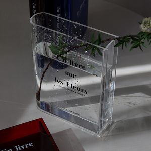 Вазы синяя ваза книги для цветов Прозрачная акриловая ваза современное украшение домашнее стол цветочная ваза свадебная гидропонная комната ваза 230525