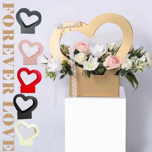 Gift Wrap 1Pcs Love Flower Basket Heart-shaped Hollow Valentine's Wedding Paper Box Day Party Packaging Sweet Decoratio L6L2