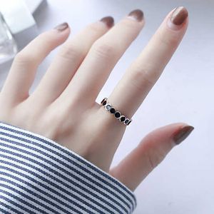 Anéis de banda bate de alta qualidade de moda feijão preto anéis de noivado feminino 3 mm largura de ouro rosa dedo dedo para jóias aa230524