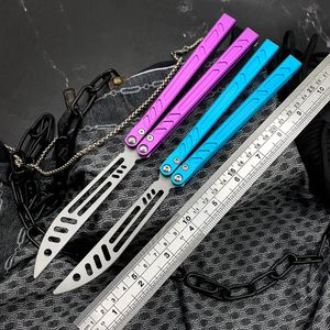 V2.5 v3 Balisong Butterfly Treinamento Butterfly Faca 420 Aviação de aço Alumínio 6061-T6 Sistema de bucha da alça EDC Ferramenta Segura sem lâmina