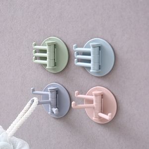 Folding Swing Arm Triple Hook with Multi Three Foldable Arms Towel Hanger for Bathroom Kitchen Garage Wall Mount