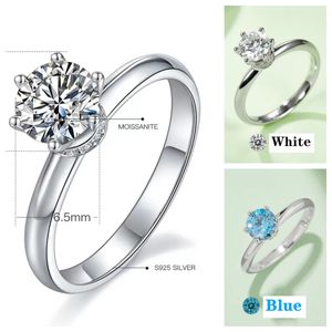 Ręcznie robione kobiety CZ Ring 925 Sterling Silver zaręczyny Pierścienie weselne dla kobiet Bridal Moissanite Party Biżuteria Pierścienie proste ramię pazur inkrustowany