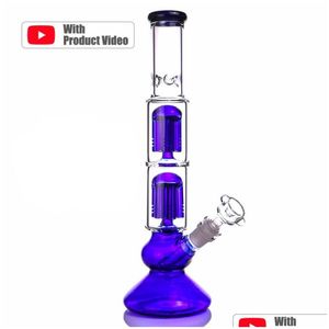 Rökpipor vattenpipa 6 arm perkolator glas bong vatten blå rör dab rig klassiker bäger bongs droppleverans hem trädgård hushåll s dh9i11