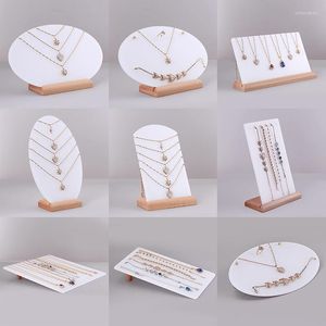 Sacchetti per gioielli Porta orecchini in legno e acrilico Supporto per collana per bracciale Organizzatore di gioielli Vetrina per gioielli da appendere