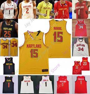 Maryland Terrapins Stats Basketball Jersey NCAA College Chol Marial Darryl Morsell Makhel Mitchell Makhi Mitchell Donta Scott Franci