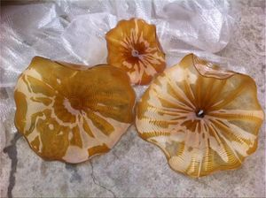 Wall Lamp Custom Hand Blown Murano Glass Art Flower Plates For Living Room Hanging