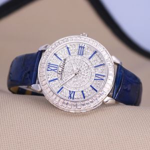 Relógios femininos Sale Melissa assistir Crystal Fashion Hour Real Leather Bracelet Clock da garota da garota de aniversário 230524