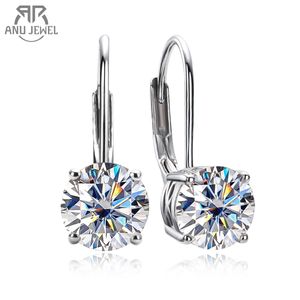 Anujewel 1 Carat D Color Moissanite Diamond Dangle Dangle Серьги 925 Серьщики стерлингового серебряного манги стерлингов