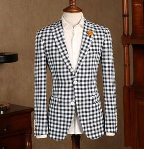 Men's Suits Plaid Cubes Men' S Suit One Piece Blazer Tuxedo Single Breasted Wide Lapel Gentle Jacket Business Modern Wedding Groom