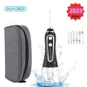 Andere Mundhygiene Tragbare Munddusche 6 Düsen 300 ml Schwarz Zahnwasser Flosser Jet Zähne Zahndusche Mundreiniger USB wiederaufladbar 230524