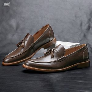 Amerikaanse stijl man casual schoenen comfortabele mode luxe instappers heren lederen schoenen A9