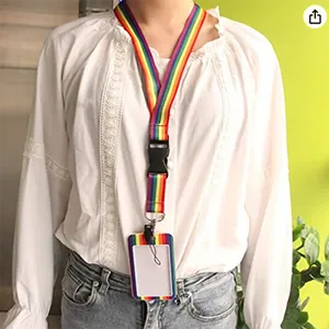 Wholesale 100 Set Rainbow Flag Phone Lanyard Badge Holder for Women Men Teens Breakaway Pride Gay Key Lanyard For