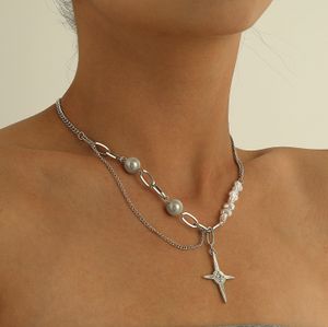 Асимметричный аномальный световой жемчужный ожерелье Женщина отдела воздержания от прохладного прилива ночной клуб, украшения ювелирных украшений.