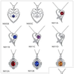 Collane con ciondolo Moda donna Gemstone 925 Ciondoli collana Sier 10 pezzi Stile misto Commercio all'ingrosso Sterling Gtn18 Drop Delivery Ebreo Dhmlo