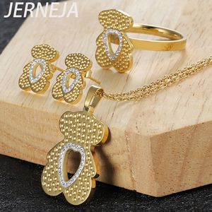 Angh Necklace Oreging Set Bears Women Gioielli Accessori per gioielli Accessori in acciaio inossidabile regalo di Natale Orsi di Natale