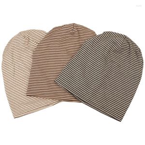 Berets Women Ladies Striped Autumn Winter Hats Fashion Hip-Hop Bluchy Beanie Girls Chapeu feminino bawełniana czapka