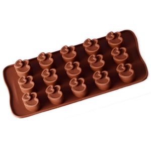 50pcs 15 cavità doppio cuore stampi per gelatina in silicone quindici fori vassoio per cubetti di ghiaccio resistenza al calore cottura stampi per cioccolato da cucina