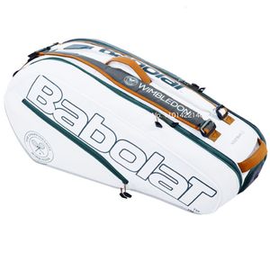 Tenis Çantaları Orijinal Wimbledon Rafa Colltection 6 12 Paket Ayakkabı bölmeli erkek erkekler için sırt çantası 230524