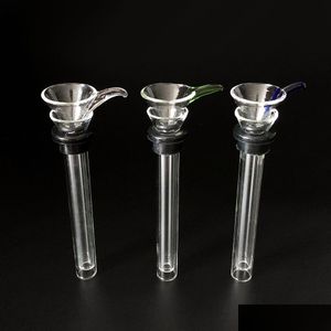 Rökande rör Glass Slides Set Male/Female Stem Slide Tratt Tube Rubber Grommet Downstem For Water Pipe Bong Drop Delivery Home Gar DHPMB