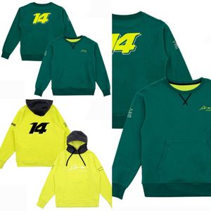 2023 nova f1 hoodie fórmula 1 piloto de corrida verde 14 hoodie logotipo da equipe primavera e verão moda moletom com capuz das mulheres dos homens pulôver
