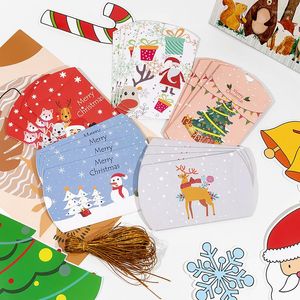Gift Wrap 20/50/100Pcs Pillow Shaped Christmas Paper Candy Cookies Box Santa Claus Packaging Bag Party Xmas Year Navidad Decor