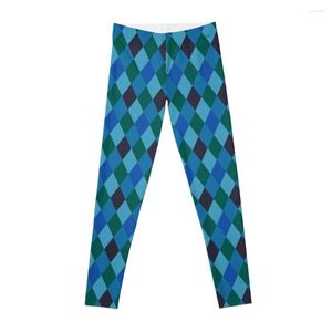 Active Pants Harlequin Mönster Ocean Leggings Fitness Woman Women kläder i Capris Gym