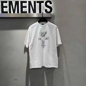 Vetements T Shirt Uomo Donna Manica corta Big Tag Hip Hop Allentato Casual Ricamo Vetements Tees Nero Bianco T-shirt Top Tees su09