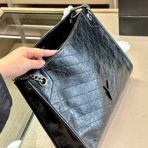 Modische Handtasche, Designer-Tasche, Damen-Umhängetasche, klassisch, gestreift, mit Buchstaben, großes Fassungsvermögen, Einkaufstasche, Leder, tragbare Einkaufstasche, neue Damen-Kettentasche, Unterarmtasche