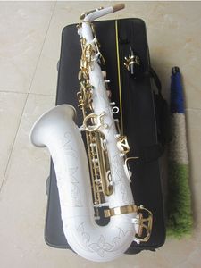 Ny professionell altsaxofon A-992 White Super Musical Instrument High Quality E Flat Sax med fodral