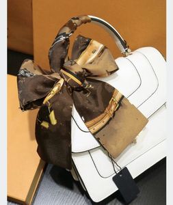 Classica sciarpa marrone 100% seta per donna 2023 New Spring Design Chain Style Sciarpe ad anello lungo Sciarpe Wrap With Tag Scialli per il miglior regalo