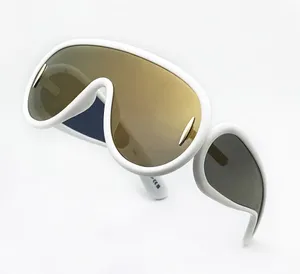 Fashion trendy designer 40108 uomo donna occhiali da sole maschera tipo occhiali oversize a forma pilota in acetato protezione UV stile all'avanguardia all'aperto con custodia