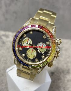 BP Factory Luxury Mens Watches 40mm 116598 116598RBOW RAINBOW DIAMOND BEZEL 7750オートマチックムーブメントワーキングクロノグラフサファイアステンレススチール腕時計