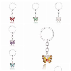 Portachiavi Cordini Portachiavi Farfalla Di Cristallo Portachiavi Con Strass Per Chiavi Car Bag Charm Portachiavi Ciondolo Borsa Coppia Catene Gi Dhdcj